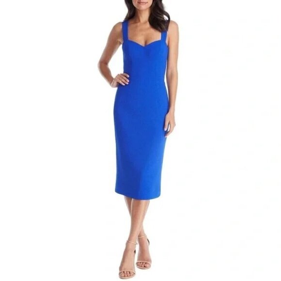 DRESS THE POPULATION Nicole Cocktail Dress in Electric Blue - Picture 1 of 9